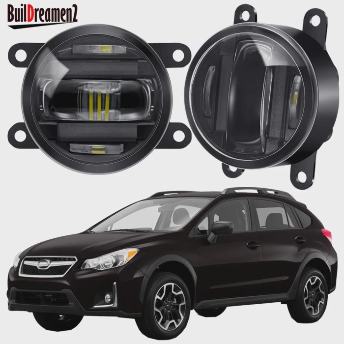 2IN1 Design Car Aluminum Fog Light Assembly DRL For Subaru Crosstrek 2016-2020 30W LED Front Fog Da