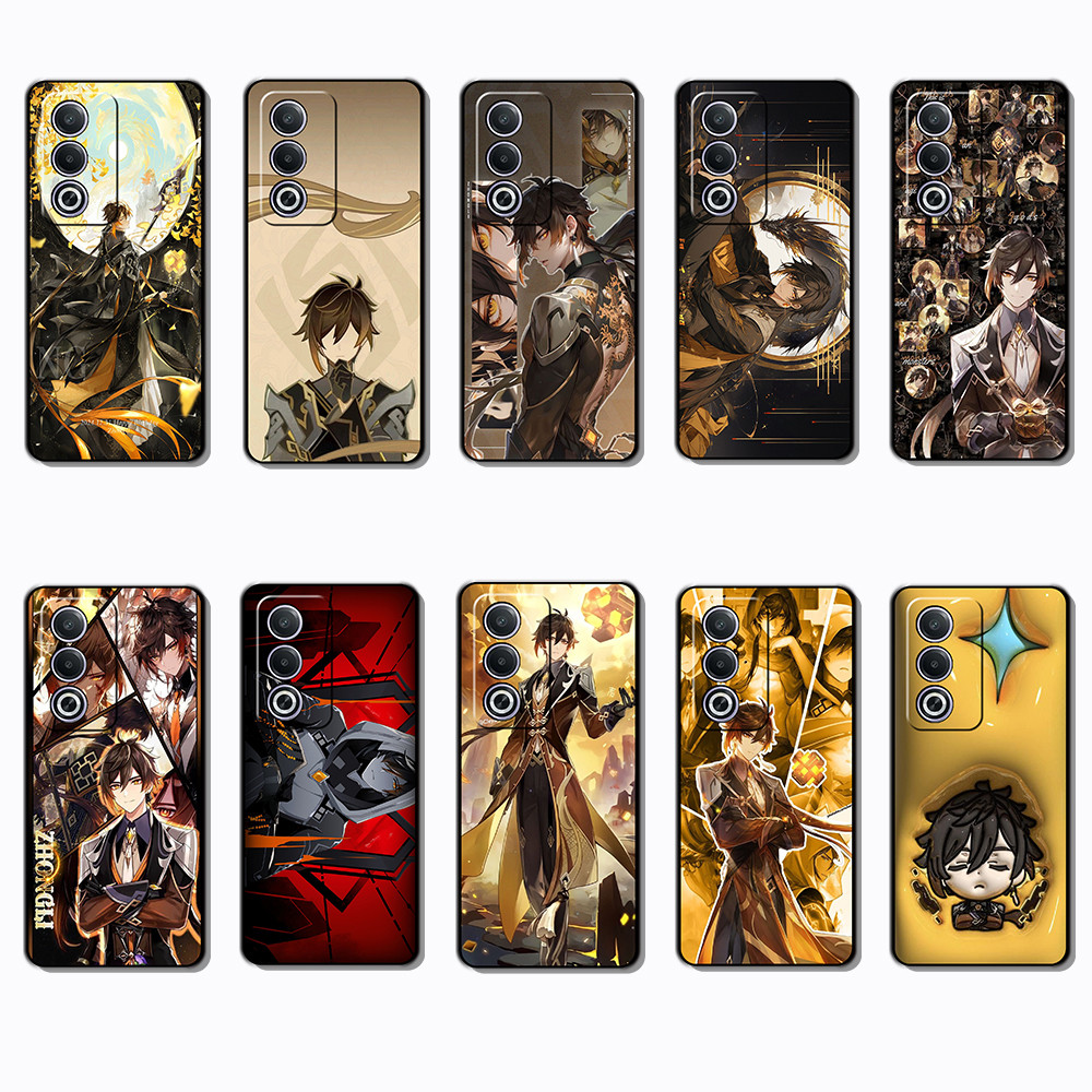 สําหรับOPPO A76 A78 A83 A91 A92 A93 A3 3AX A60 A40 VS13 Zhongli SlimสีดําBorder TPU Soft Case | โทรศ