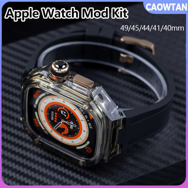C Transparent Case For Watch Band 4Mm 45Mm 41Mm 44Mm 40Mm Modifiion Kit Sport Silicone Strap Iwatch