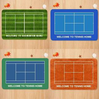 เทนนิสศาลรูปแบบพรมเช็ดเท้าหลายสีป้องกันการลื่นพรมโพลีเอสเตอร…