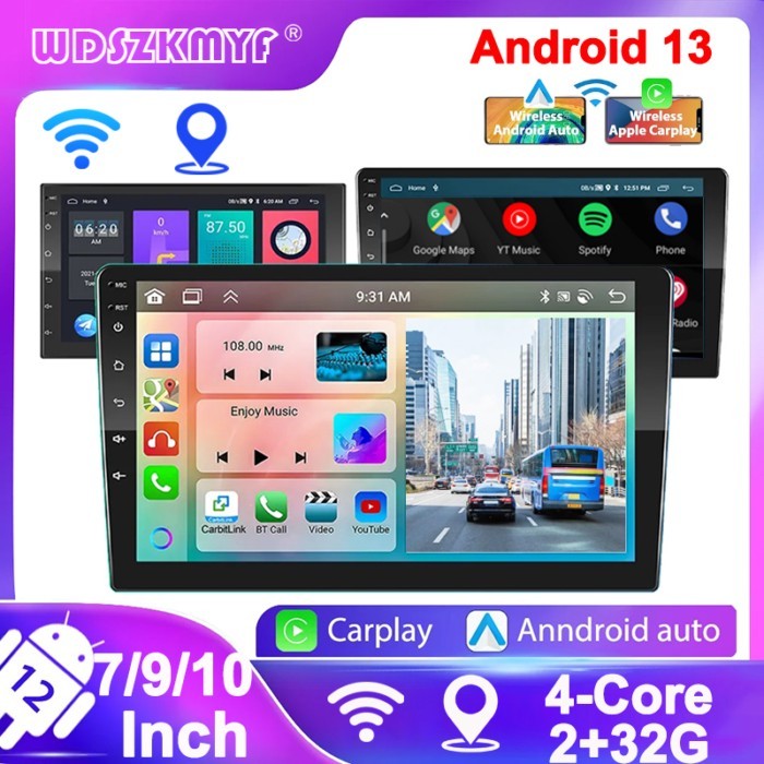 Android 13 2 Din Car Radio 7"/9"/10" Android auto Carplay 2+32G Automotive Multimedia car play Play