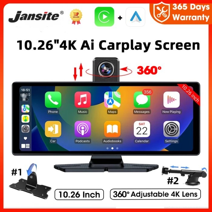 10.26 Inch 4K Dash Cam Rearview Camera Carplay & Android Auto DVR GPS Navigation Video Dashboard Mi