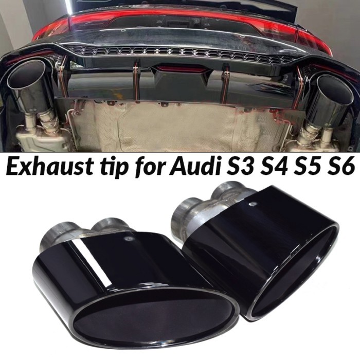 Car Exhaust Tip For Audi RS3 RS4 RS4 RS5 RS6 Double Inner Muffler Tip For S3 S4 S5 S6 Exhaust Syste