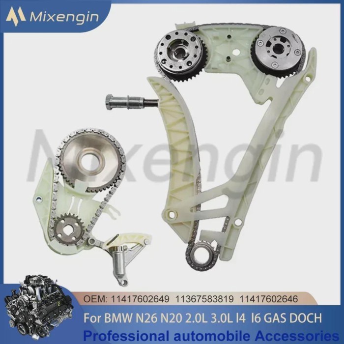 Timing Chain Kit w/Oil Pump Drive Chain Set Fit BMW N20 N26 2.0L 3.0L VVT Gears 10-19 For X1 X3 X4