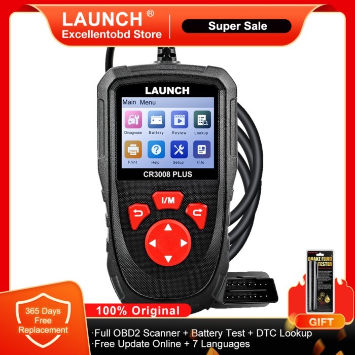 LAUNCH X431 CR3008 Plus Full OBD2 Diagnostic Tool Support Engine Battery Test OBD2 Scanner Free Upd
