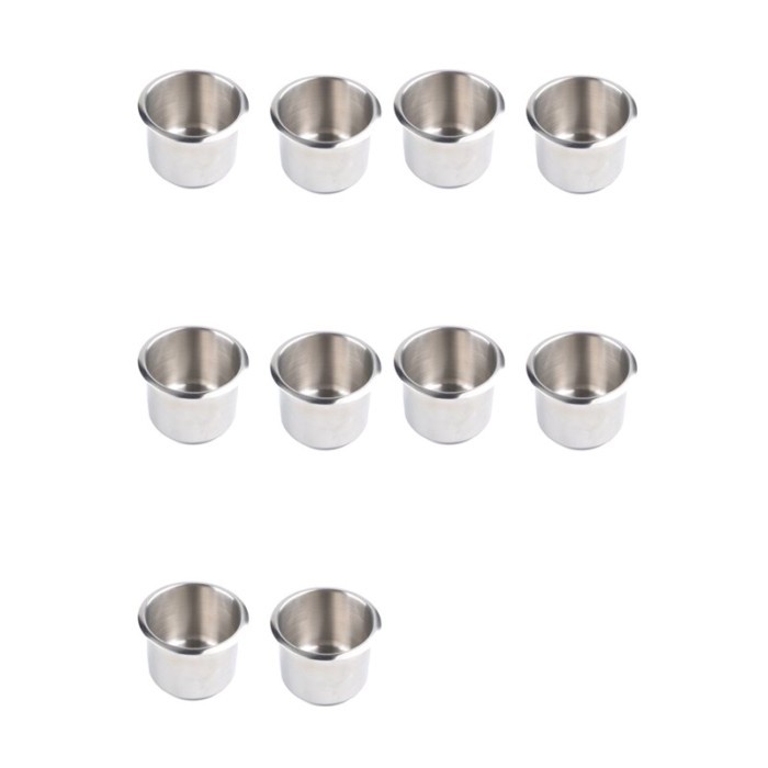 10PCS Marine Boat Yacht RV Recessed Cup Drink Can Holder Stainless Steel Drop-In Cup Holder