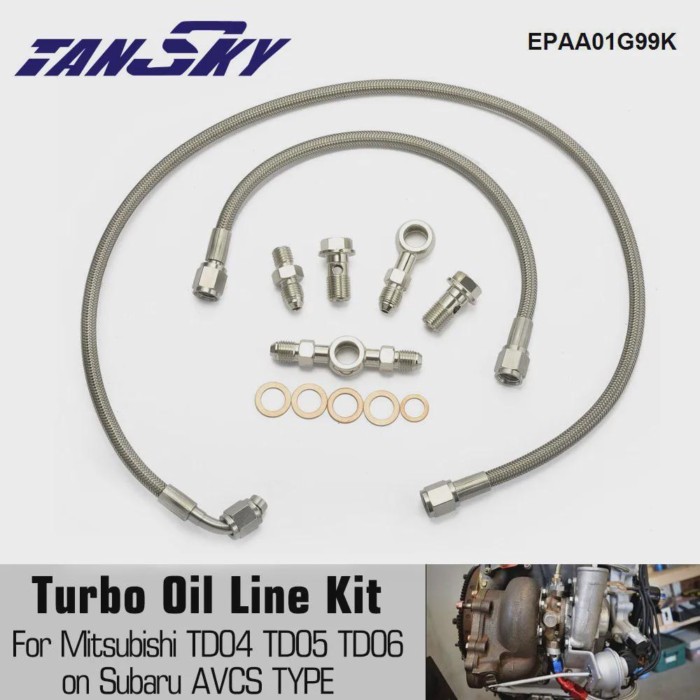 TANSKY Turbo Oil Feed Line For Subaru AVCS Mitsubishi TD04 TD05 TD06 Car & Truck Turbos, Supercharg