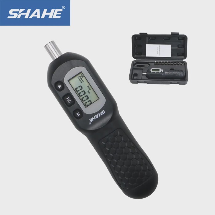 SHAHE 1/4'' Preset Torque Screwdriver with 10 Bits Head N.m lbf.ft lbf.in kgf.cm Set Preset Torque