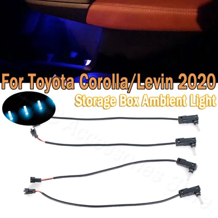 PMFC 4Door Storage Box Light Ambient Light Decorative Interior Atmosphere Lamp Ice Blue/64 Colors F