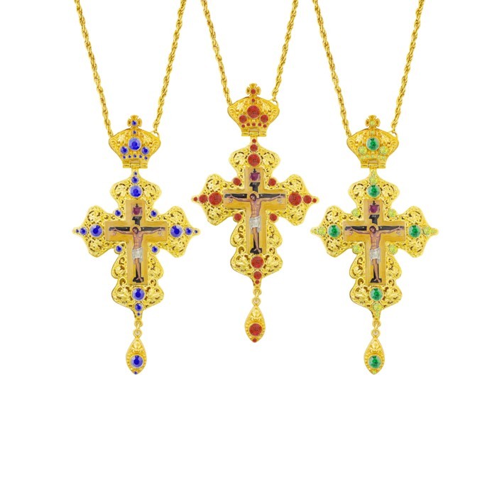Orthodox Religious Greek Church Hollowing Process Bishop's Pectoral Cross Necklace for Ordination o