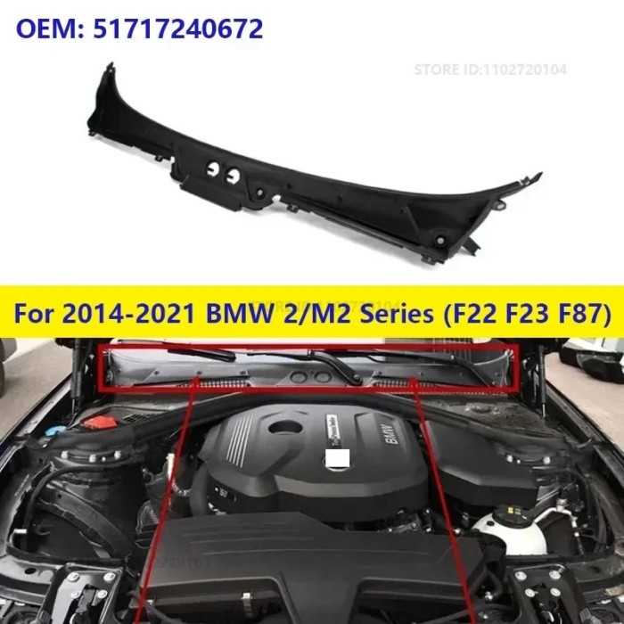 For 2014-2021 BMW 228i 228iX 230i 230iX M2 M235i M235iX M240i M240iX (F22 F23 F87) Wiper Water Plat
