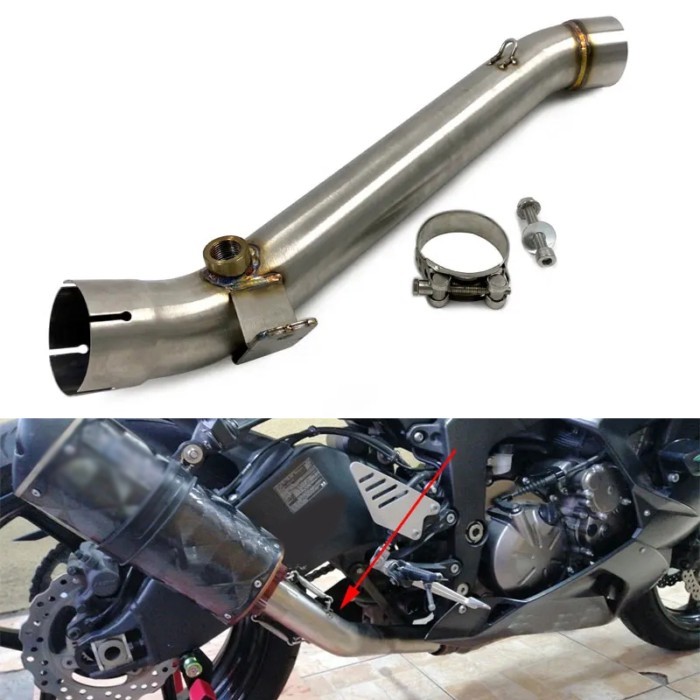 Fit For Kawasaki ZX-6R ZX-10R 2008-2017 ZX10R ZX6R Motorcycle Exhaust Contact Middle Pipe Connector
