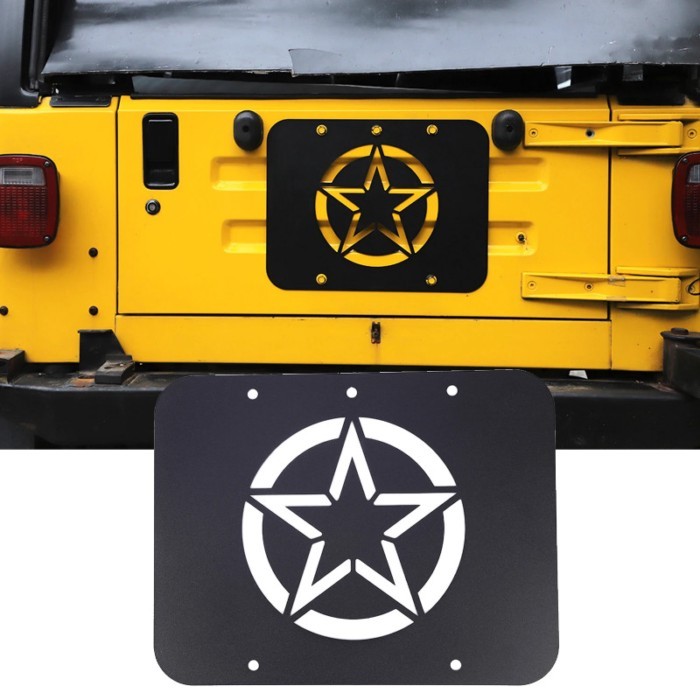 TJ Accessories Spare Tire Carrier Delete Filler Plate Tramp Stamp for Jeep Wrangler TJ 1997-2006 Ex