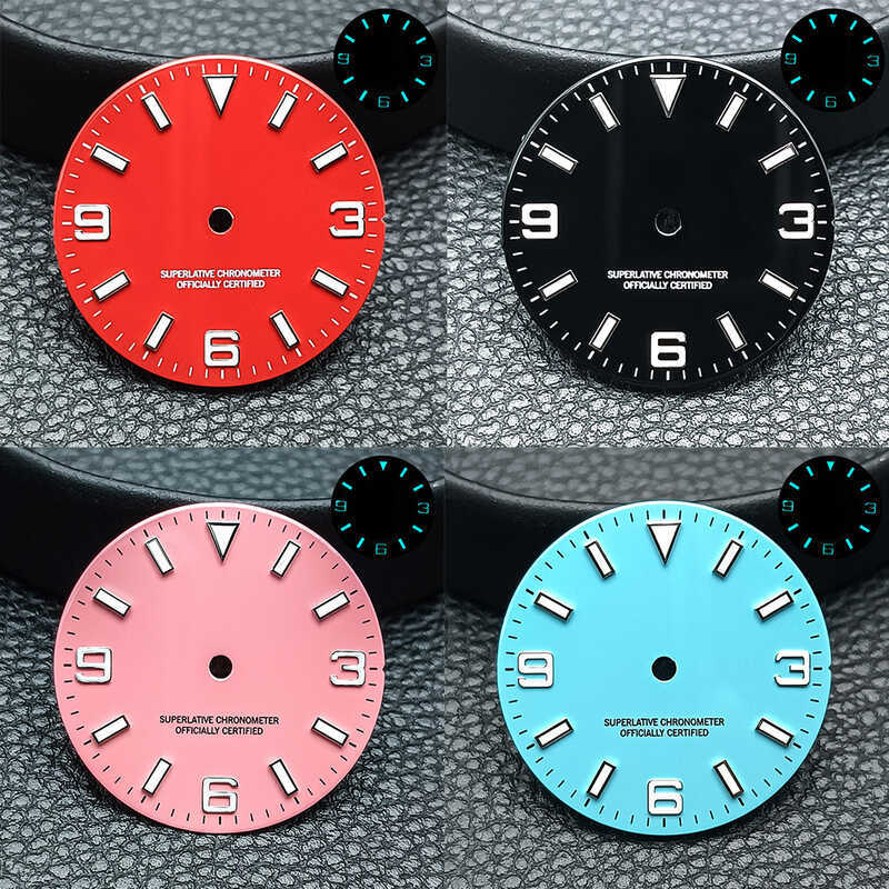 นาฬิกาดัดแปลง 28.5 มม.Explorer Luminous Dial เหมาะสําหรับ NH35/8215/2824 Mechanical Movement Dial