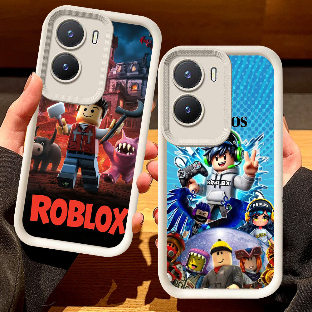 G-46 Roblox Casing สําหรับ VIVO IQOO Z9 Z9X Y02S Y56 Y16 5G สีดําและสีขาว