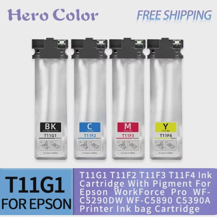 T11D T11D1 T11E1 Compatible Color Ink Bag Cartridge for Epson WorkForce Pro WF C5390DW WF-C5890DWF