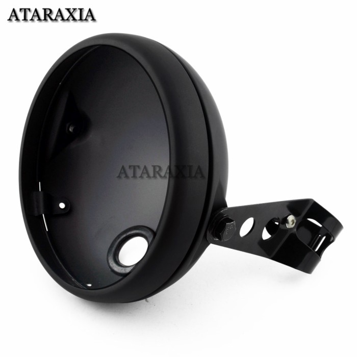 7 7INCH Motorcycle Headlight Cover For LED Headlight Housing Adjustable Mount Bracket Universal 35-