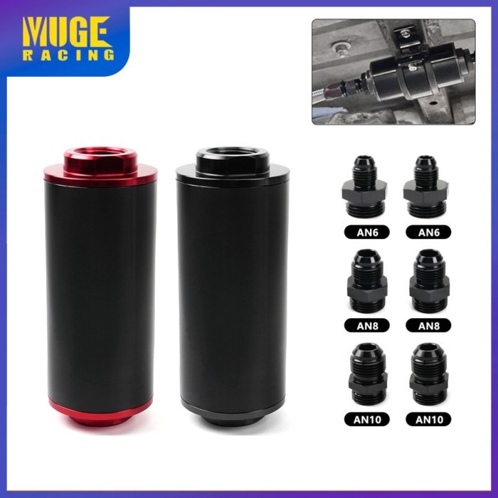 50MM 100 Micron Element Inline Fuel Filter In-Line High Flow Fuel Turbo With AN6 / AN8 /AN10 Fittin