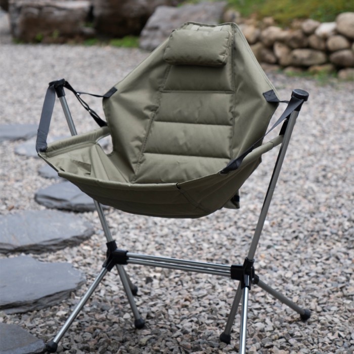 Outdoor aluminum alloy camping rocking chair, ultra-light folding swing chair, leisure garden chair