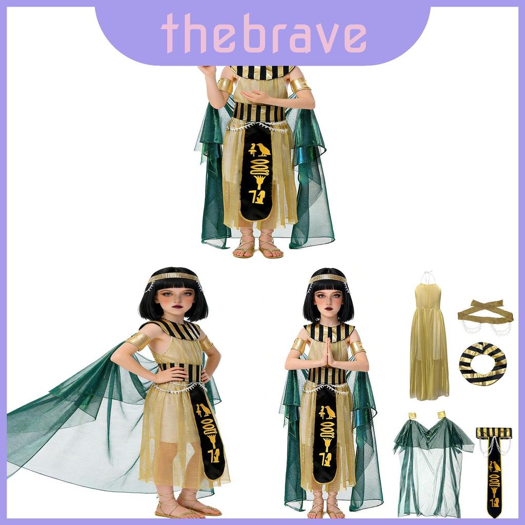 เครื่องแต่งกาย Mythology Egyptian สําหรับเด็กผู้หญิงพร้อมชุดและเครื่องประดับฮาโลวีนสําหรับ