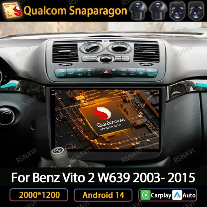 Android 14 Car Radio For Mercedes-Benz Vito 2 W639 2003 - 2015 Carplay Auto WIFI 4G Multimedia Vide