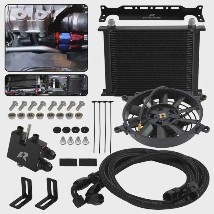 Oil Cooler Kit 22/25/30 Row AN10 w/7" Electric Fan For BMW 3 Series N54 Engine 135 335i E90 E92 E93