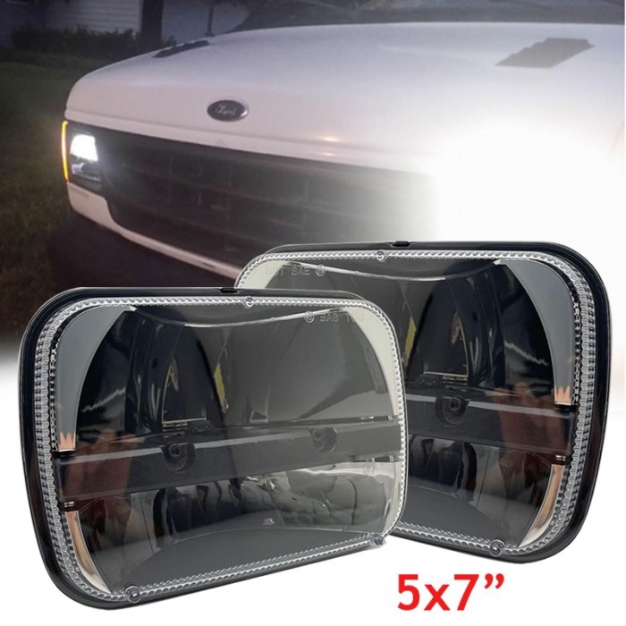 Square 5x7 6x7 Inch Led Projector Headlight High Low Beam Headlamp For Jeep Wrangler YJ Cherokee XJ