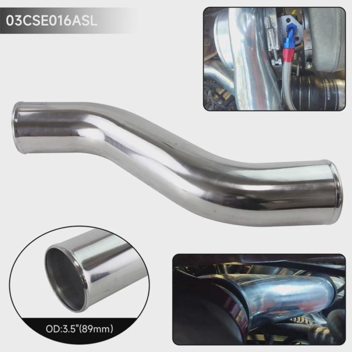 89-102mm /3.5-4.0" inch Z / S Shape  Aluminum  Intercooler Intake Pipe Piping Tube hose L=450mm