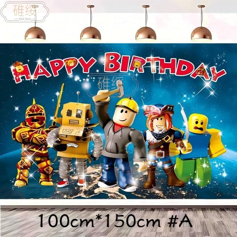 150*300 ซม.วันเกิดฉากหลังผ้า Roblox ตกแต่งปาร์ตี้พื้นหลัง RBX19