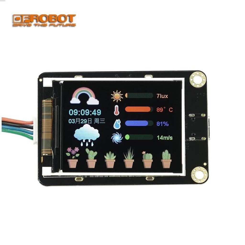 DFRobot Gravity 2.0 "นิ้ว 320240 สี LVGL ESP32-S3 จอแสดงผล IPS พร้อม 8M แฟลช I2C UART สําหรับ Arduin