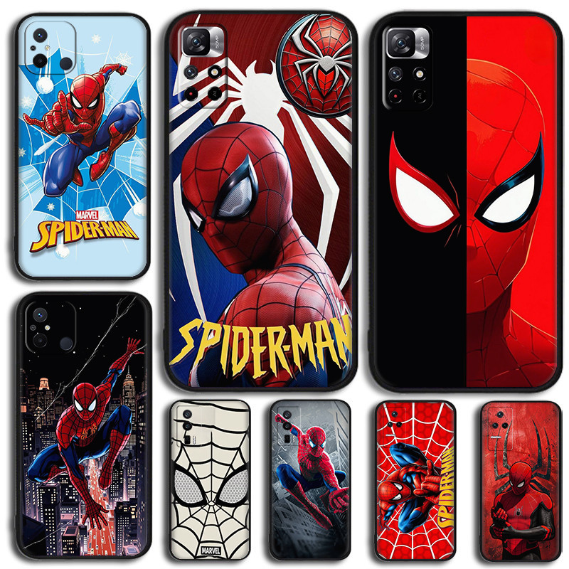 สําหรับ Redmi K20 K40 K60 K70 Pro K50 Gaming A3 A3X อะนิเมะการ์ตูน spider man TPU สีดําซิลิโคนนุ่มเค