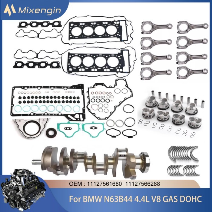 N63B44 Engine Crankshaft Connecting Rod Piston Bearing Gasket Kit For BMW 4.4L V8 GAS DOHC X5 X6 B7