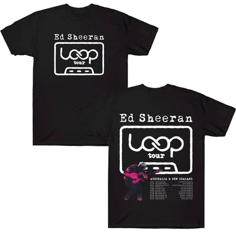 Ed Sheeran LOOP Tour T-Shirt ฝ้ายคุณภาพ สำหรับทั้งชายและหญิง สไตล์ Summer Unisex Streetwear Hip Hop 