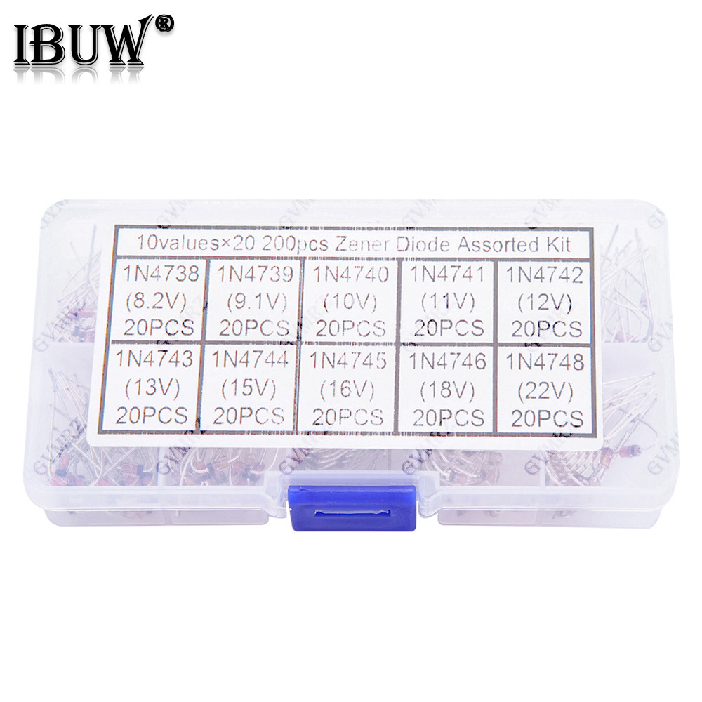 10 ค่า * 20PCS 8.2V ~ 22V Zener Diode Assortment diy ชุดอิเล็กทรอนิกส์แพ็ค 8.2V 9.1V 10V 11V 12V 13V