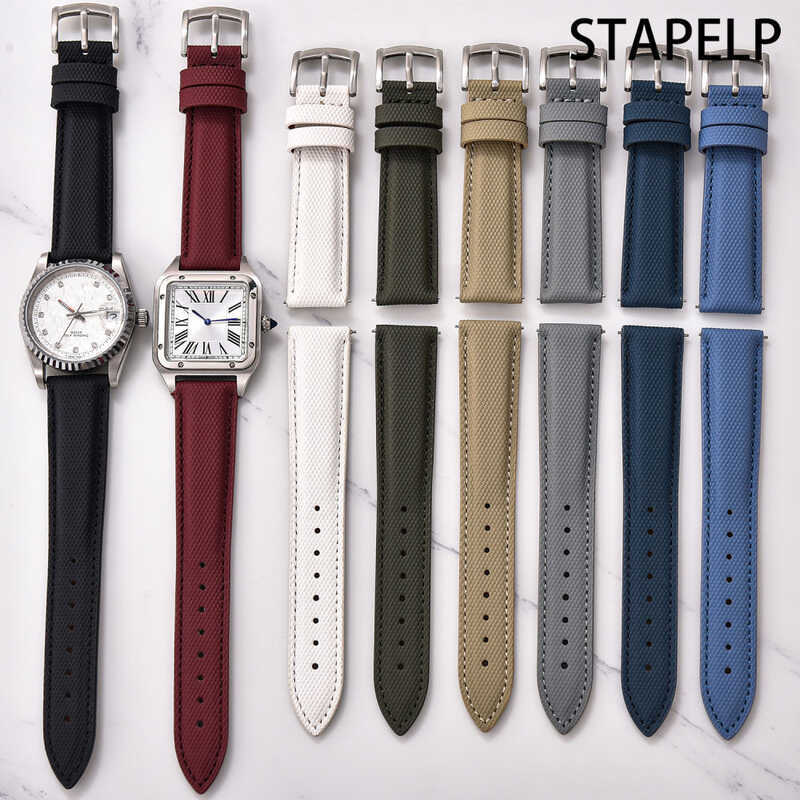 C 18Mm 1Mm 20Mm 22Mm Waterproof Coated Sailcloth Strap Leather Watch Strap Quick Release Band Sport