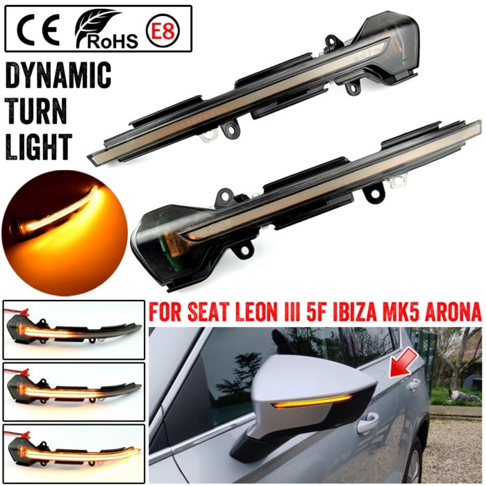 For Seat Leon III MK3 5F ST Ibiza MK5 KJ1 Arona KJ7 LED Dynamic Turn Signal Light Side Mirror Indic