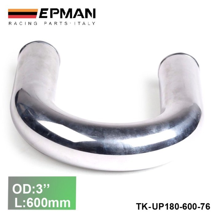 2pcs/unit OD:76mm 3" L:600 mm 180 Degree Aluminium Turbo Intercooler Pipe Tube piping For VW GOLF G