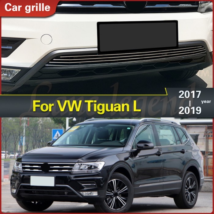 For Volkswagen Vw Tiguan mk2 2017 2018 2019 L Car Front Racing Grille Around Trim Racing Grills Tri