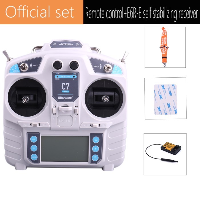 MicroZone MC7 MINI 2.4G Controller Transmitter With E6R-E Receiver Radio System for RC Airplane Dro