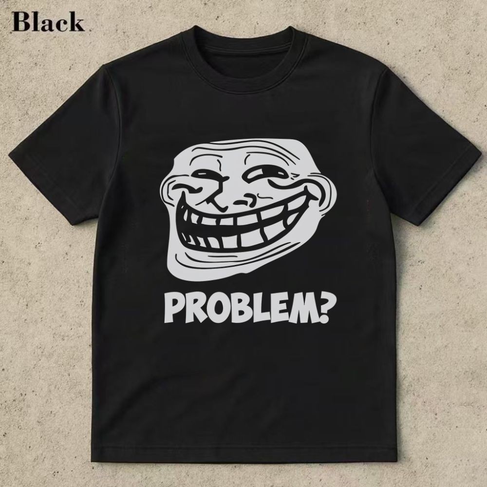 Troll Face Problem เสื้อยืดแขนสั้นฤดูร้อน
