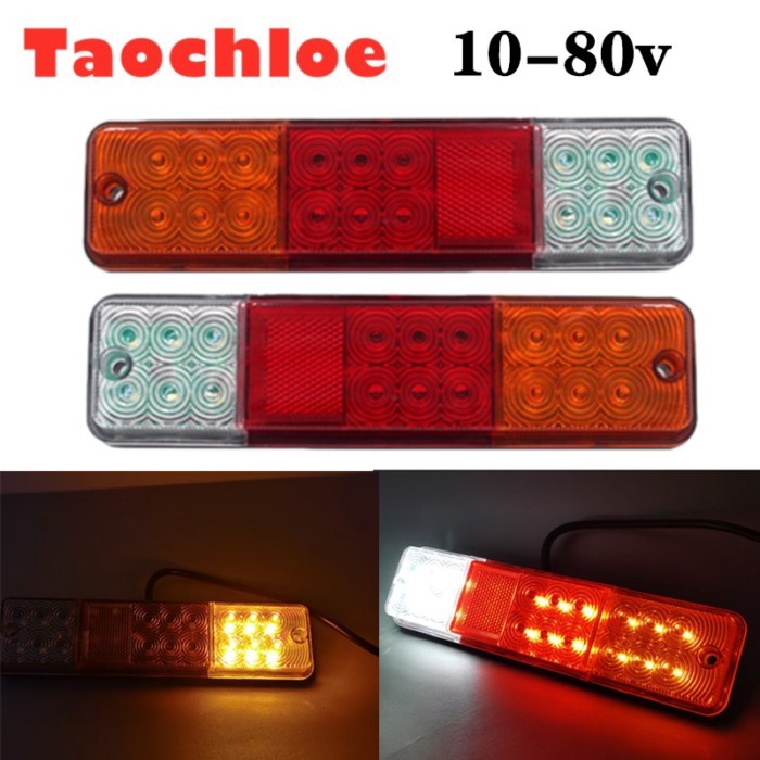 2x 10-80v 12v 24v 48v red amber white led forklift tail lights trailer stop lights Reverse lights w