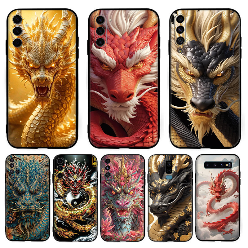 SAMSUNG ความเข้ากันได้เคสโทรศัพท์TPUนุ่มฝาครอบป้องกันมังกรจีนสําหรับSamsung A07 A17 A56 A36 A26 S25 Fe Edge Plus Ultra