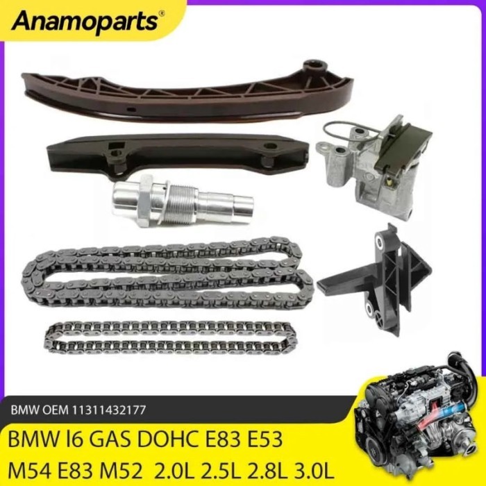 Engine Parts Timing Chain Kit Fit 2.0 2.5 3.0 L M50 M52 M54 For BMW X3 X5 E83 E53 E38 Z3 E36 2.0L 2
