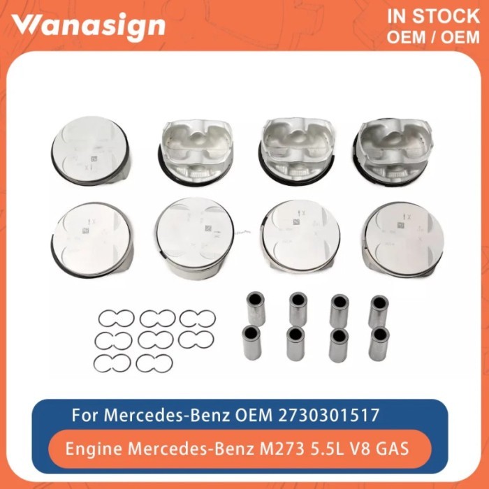 Engine Piston W/ Ring Set Fit 5.5 L For Mercedes-Benz G500 G550 E500 E550 S500 S550 W212 W221 M273