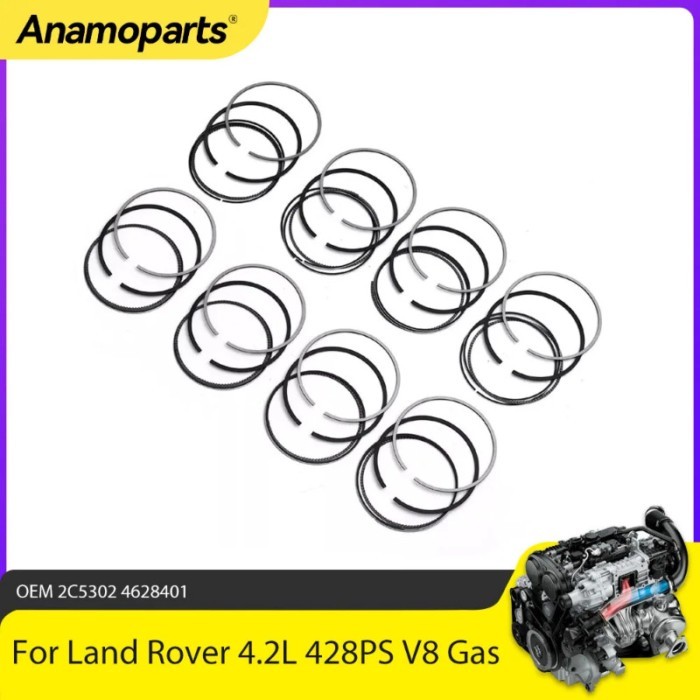 Engine Parts 8pcs Piston Rings Set Fit 4.2 L T 428PS V8 Gas For Land Rover Range Rover Sport L320 L