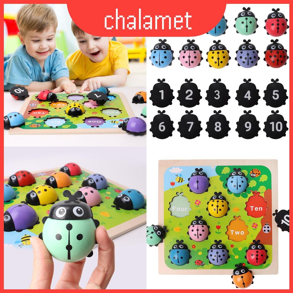 Ladybug ไม้จํานวนของเล่นสําหรับเด็กการศึกษาการเรียนรู้และการพัฒนาความรู้ความเข้าใจ
