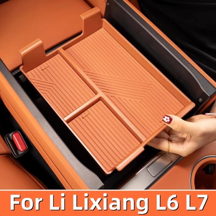 For Li Lixiang L6 L7 2024 ABS Car Under Center Console Organizer Storage Armrest Storage Box Auto S