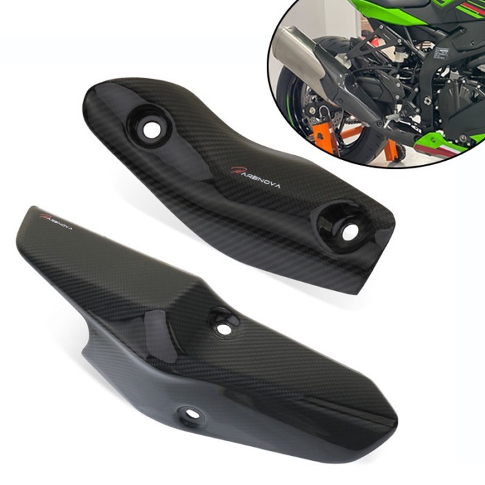 Carbon Fiber Motorcycle Exhaust Pipe Heat Shield Cover Fit For ZX4R ZX4RR ZX-4R ZX-4RR ZX 4R ZX 4RR