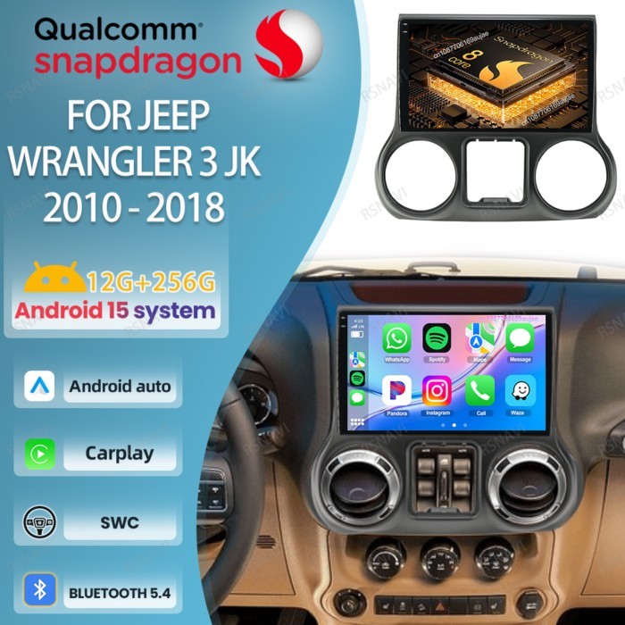 Android 15 Car Radio For Jeep Wrangler 3 JK 2010 - 2018 LHD RHD DVD BT GPS 4GLTE Stereo Autoradio N