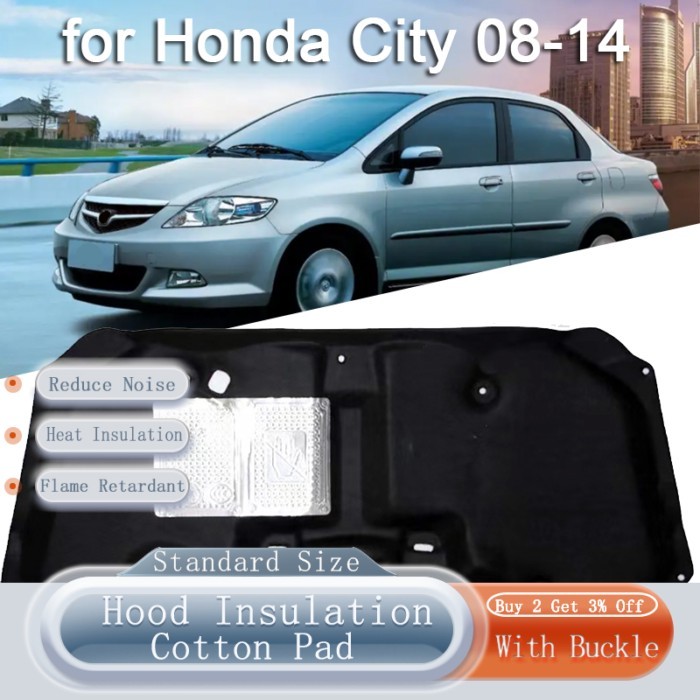 Car Front Hood Sound Heat Insulation Pad Engine Soundproof Heat Insulation Pad Mat Cover for Honda